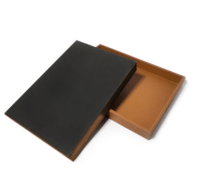 PU Leather Tray (Set of 2 - 20" x 15" and 18" x 13") (Brown)