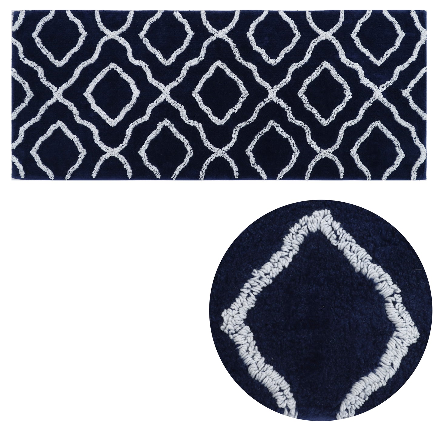 Long Deep Blue Bathmat (20" x 48")