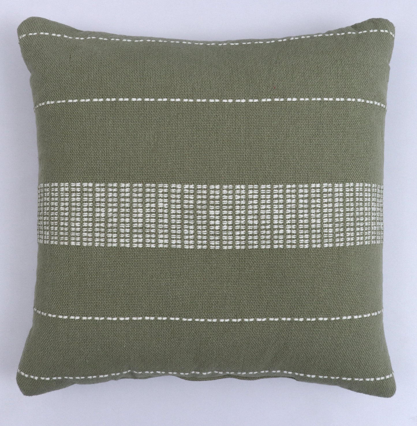 Premium Comfort Filled Cotton Cushion (Olive Green) (18" x 18")