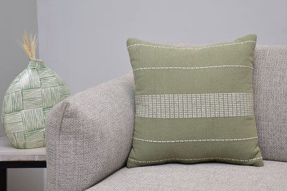 Premium Comfort Filled Cotton Cushion (Olive Green) (18" x 18")