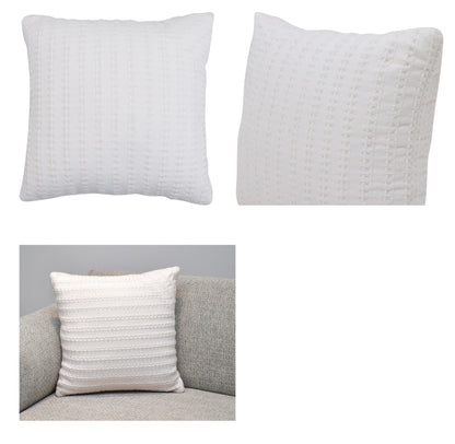 Premium Comfort Filled Cotton Cushion (White) (18" x 18")