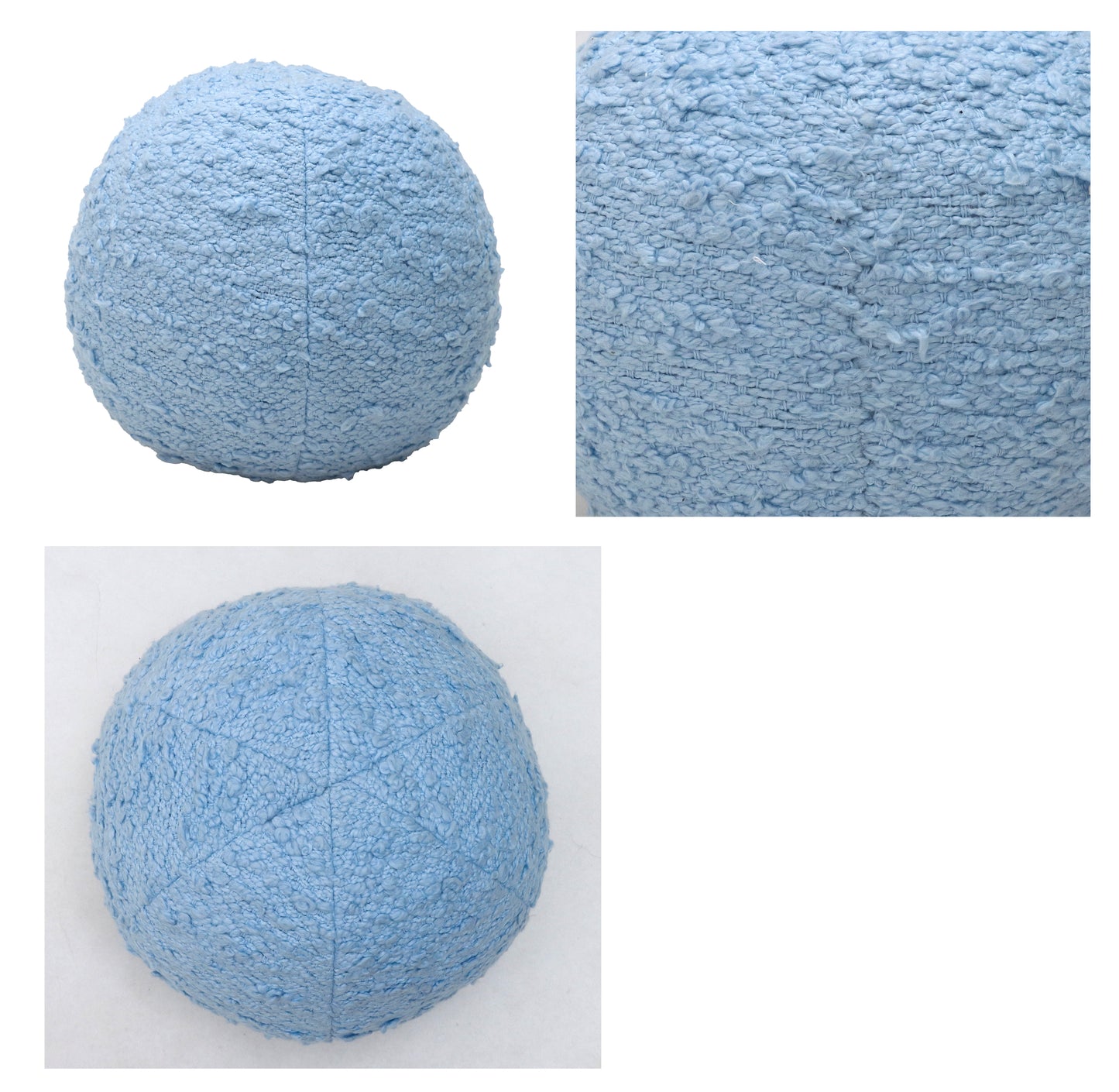 Premium Comfort Boucle Ball Filled Cotton Cushion (Light Blue) (11" x 11")