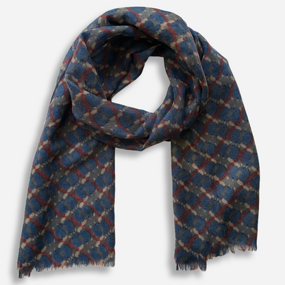 Woollen Scarf (Blue-Red)