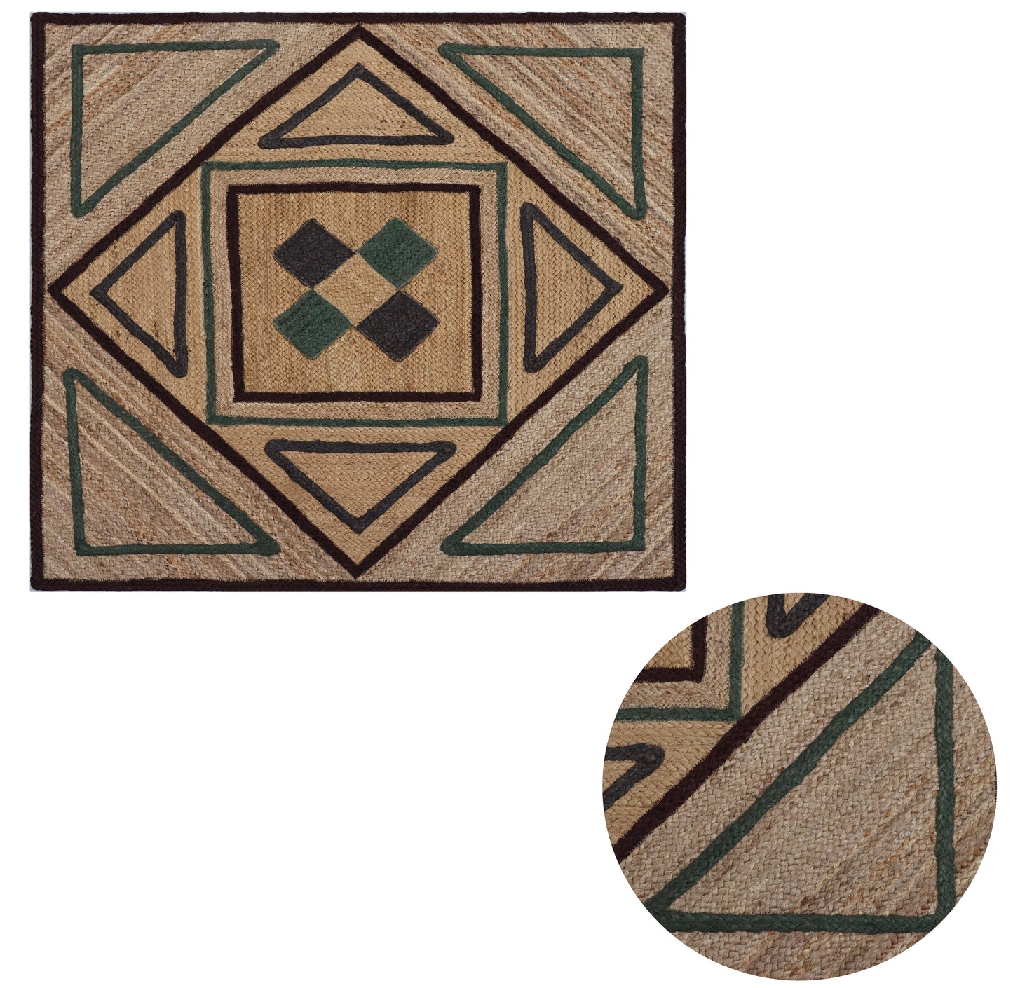 Square Jute Rug (4.6' x 4.6')